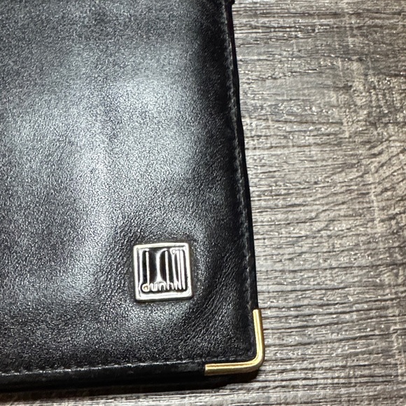 Dunhill Unisex Black Leather Wallet with Gold Accents - Picture 2 of 16